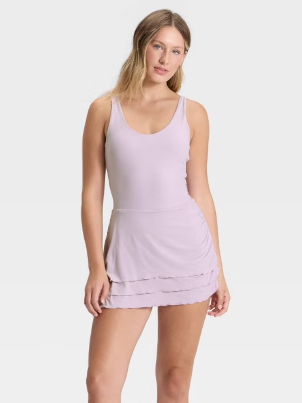 JoyLab Women’s Light Purple Lilac Ruffle Active Athletic Dress Size XL